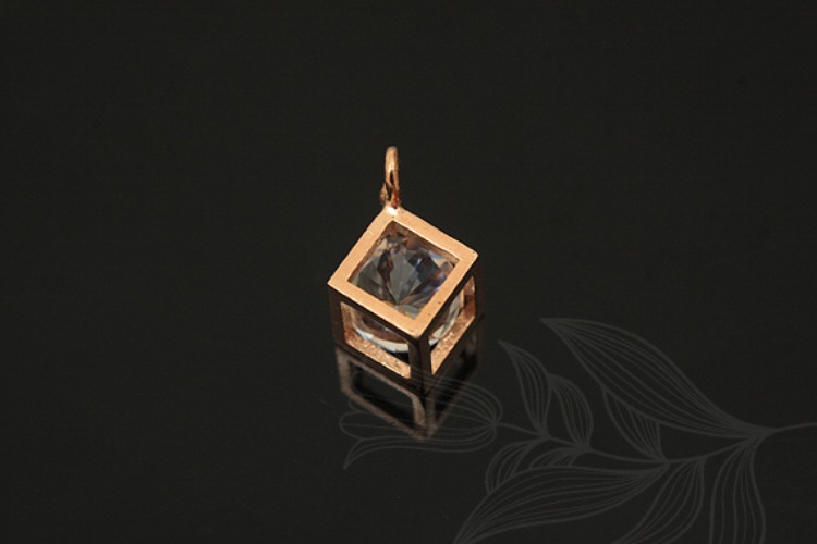 [W] V031-Pink Gold Plated-(10pcs)-5mm Cube Pendants-Wholesale Silver Pendants, [PRODUCT_SEARCH_KEYWORD], JEWELFINGER-INBEAD, [CURRENT_CATE_NAME]