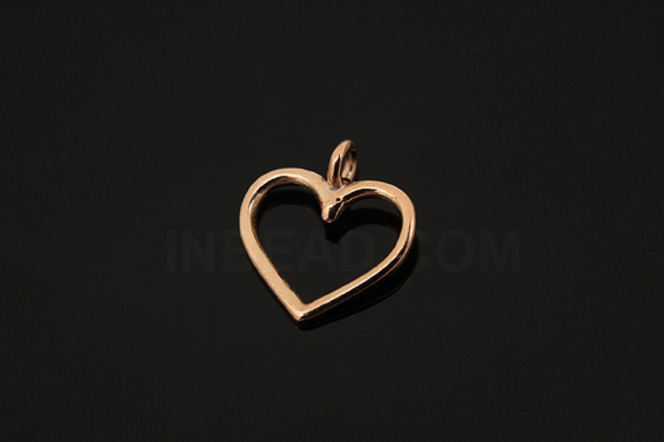 [W] V242-Pink Gold Plated-(10pcs)-Heart Charms-Wholesale Silver Charms, [PRODUCT_SEARCH_KEYWORD], JEWELFINGER-INBEAD, [CURRENT_CATE_NAME]