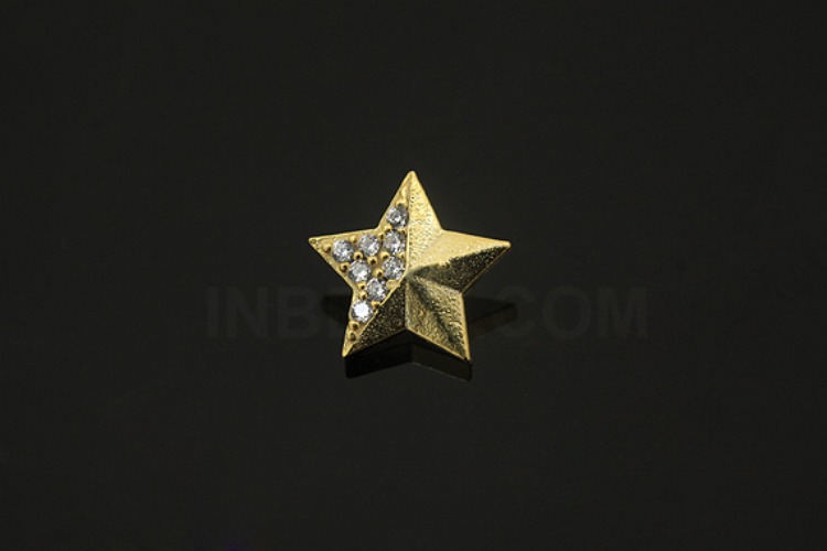 [W] V176-Gold Plated-(10pcs)-CZ Star Charms-Wholesale Silver Charms, [PRODUCT_SEARCH_KEYWORD], JEWELFINGER-INBEAD, [CURRENT_CATE_NAME]