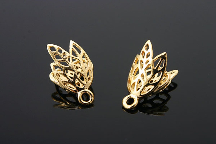 K247-Gold Plated-(1piece)-Leaf Silver Beads Cap-Wholesale Silver Beads Caps, [PRODUCT_SEARCH_KEYWORD], JEWELFINGER-INBEAD, [CURRENT_CATE_NAME]
