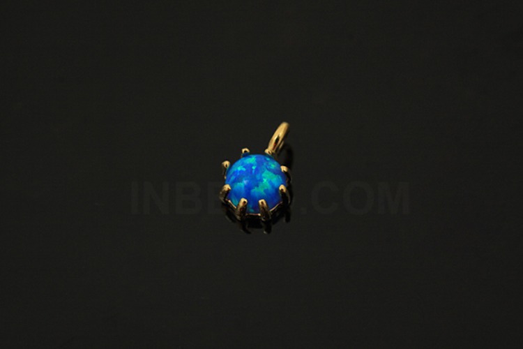 [W] V064-Gold Plated-(10pcs)-Blue Opal Silver Pendants-Wholesale Silver Pendants, [PRODUCT_SEARCH_KEYWORD], JEWELFINGER-INBEAD, [CURRENT_CATE_NAME]