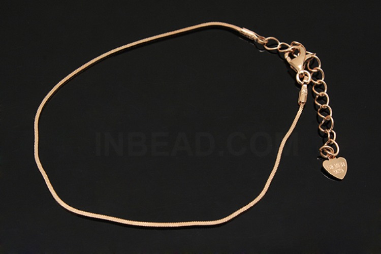 [W] A285-Pink Gold Plated-(5pcs)-SN130 4DC 20cm Bracelet-Wholesale Silver Bracelet, [PRODUCT_SEARCH_KEYWORD], JEWELFINGER-INBEAD, [CURRENT_CATE_NAME]