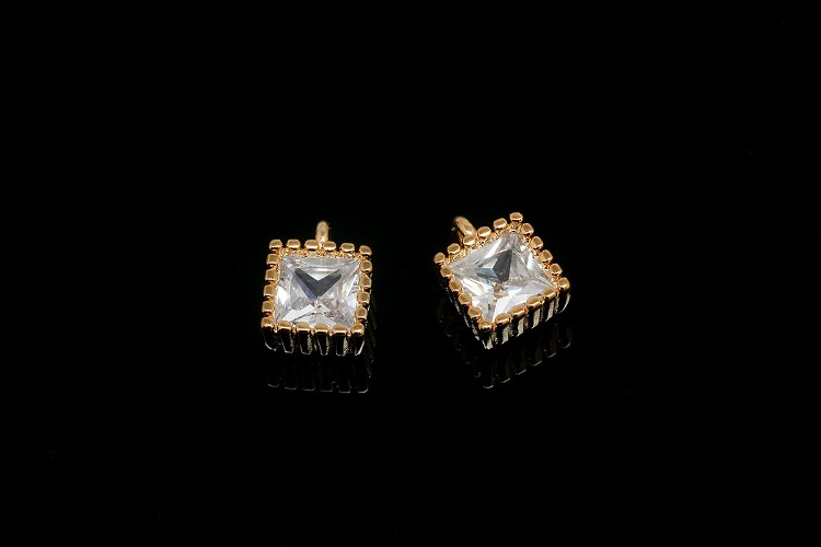 [W] CH6122-Gold Plated-(20pcs)-5mm Cubic Square Charm-Dainty CZ Pendant-Wholesale Charm, [PRODUCT_SEARCH_KEYWORD], JEWELFINGER-INBEAD, [CURRENT_CATE_NAME]