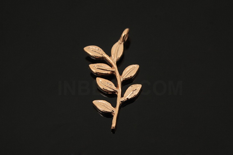 [W] V146-Pink Gold Plated-(5pcs)-Leaf Charms-Wholesale Silver Charms, [PRODUCT_SEARCH_KEYWORD], JEWELFINGER-INBEAD, [CURRENT_CATE_NAME]