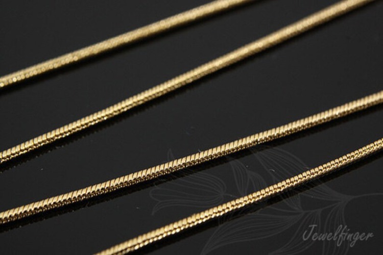 [W] K200-Gold Plated-(10pcs)-1mm Snake Chain 42cm Necklace-Wholesale Silver Chains, [PRODUCT_SEARCH_KEYWORD], JEWELFINGER-INBEAD, [CURRENT_CATE_NAME]