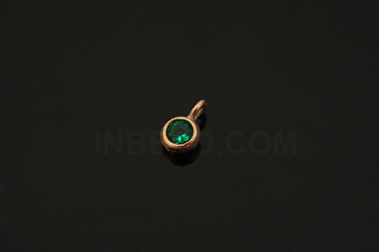 [W] V098-Pink Gold Plated-(20pcs)-CZ Emerald Charms-Wholesale Silver Charms, [PRODUCT_SEARCH_KEYWORD], JEWELFINGER-INBEAD, [CURRENT_CATE_NAME]