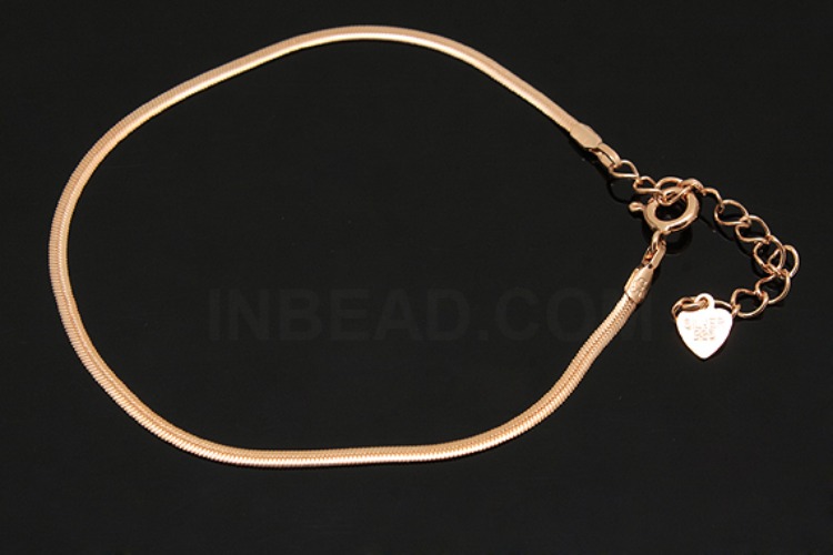 [W] A287-Pink Gold Plated-(5pcs)-SN130 EFR 20cm Bracelet-Wholesale Silver Bracelet, [PRODUCT_SEARCH_KEYWORD], JEWELFINGER-INBEAD, [CURRENT_CATE_NAME]