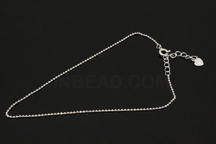 [W] A239-None Plated-(5pcs)-1.2mm Cutting Ball 25cm Ankle Bracelet-Wholesale Silver Ankle Bracelet, [PRODUCT_SEARCH_KEYWORD], JEWELFINGER-INBEAD, [CURRENT_CATE_NAME]