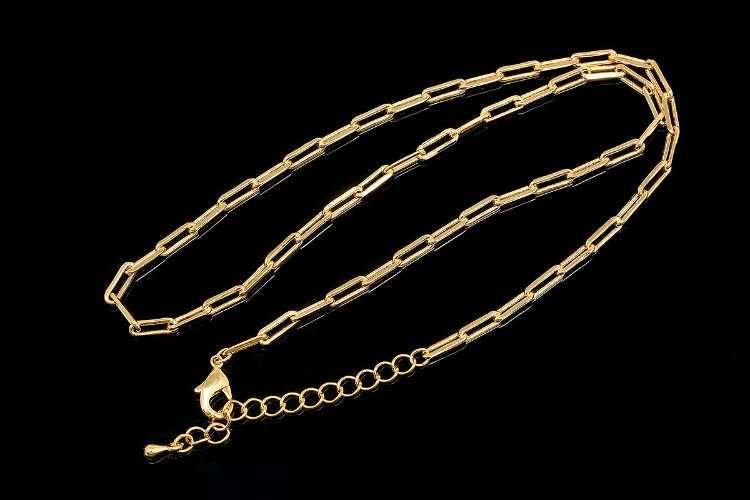 [W] R089-Gold Plated (20pcs)-210SB 4DC L Chain Necklace-43cm+Extender 5 cm, [PRODUCT_SEARCH_KEYWORD], JEWELFINGER-INBEAD, [CURRENT_CATE_NAME]