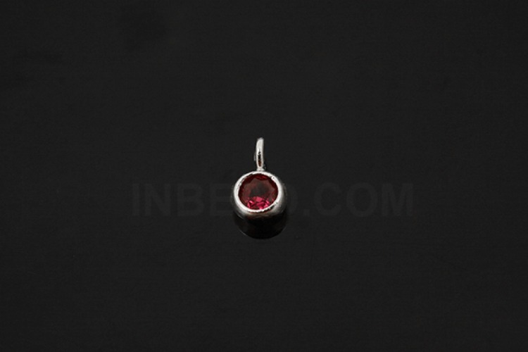 [W] V101-Rhodium Plated-(20pcs)-CZ Ruby Charms-Wholesale Silver Charms, [PRODUCT_SEARCH_KEYWORD], JEWELFINGER-INBEAD, [CURRENT_CATE_NAME]