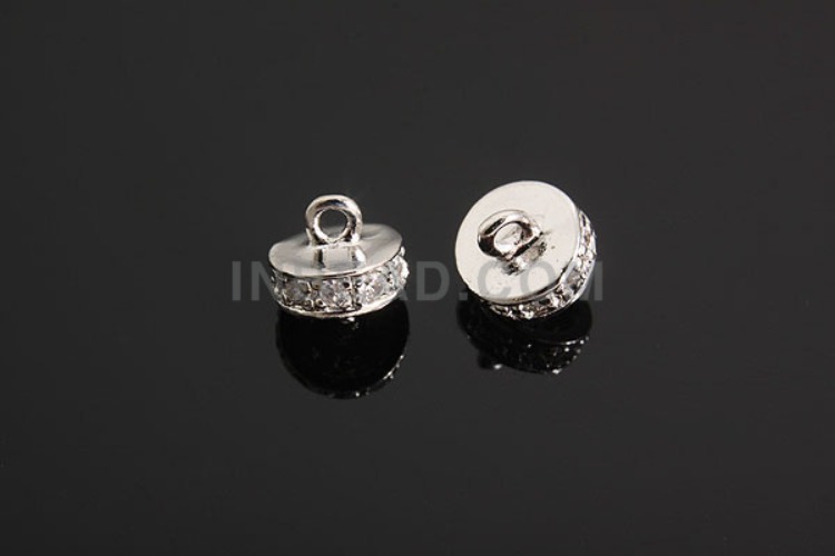 [W] K720-Rhodium Plated-(10pcs)-5.5mm CZ Silver Beads Cap-Wholesale Silver Beads Caps, [PRODUCT_SEARCH_KEYWORD], JEWELFINGER-INBEAD, [CURRENT_CATE_NAME]