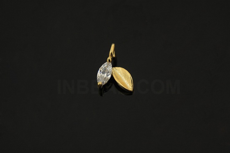 [W] V148-Gold Plated-(10pcs)-CZ Leaf Charms-Wholesale Silver Charms, [PRODUCT_SEARCH_KEYWORD], JEWELFINGER-INBEAD, [CURRENT_CATE_NAME]