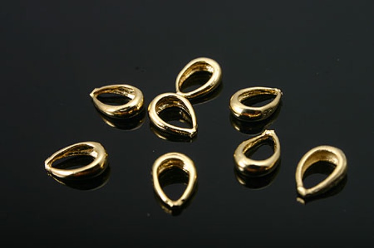 K080-Gold Plated-(2pcs)-6mm Drop Silver Bail-Wholesale Silver Beads Bails, [PRODUCT_SEARCH_KEYWORD], JEWELFINGER-INBEAD, [CURRENT_CATE_NAME]