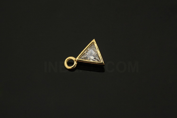 [W] V045-Gold Plated-(10pcs)-CZ Triangle Pendants-Wholesale Silver Pendants, [PRODUCT_SEARCH_KEYWORD], JEWELFINGER-INBEAD, [CURRENT_CATE_NAME]