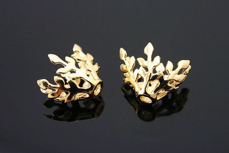 K244-Gold Plated-(1piece)-Leaf Silver Beads Cap-Wholesale Silver Beads Caps, [PRODUCT_SEARCH_KEYWORD], JEWELFINGER-INBEAD, [CURRENT_CATE_NAME]