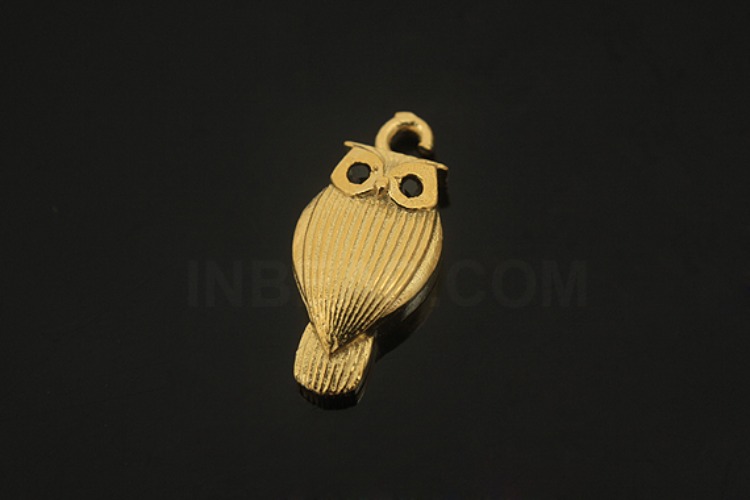 [W] V216-Gold Plated-(10pcs)-Owl Charms-Wholesale Silver Charms, [PRODUCT_SEARCH_KEYWORD], JEWELFINGER-INBEAD, [CURRENT_CATE_NAME]