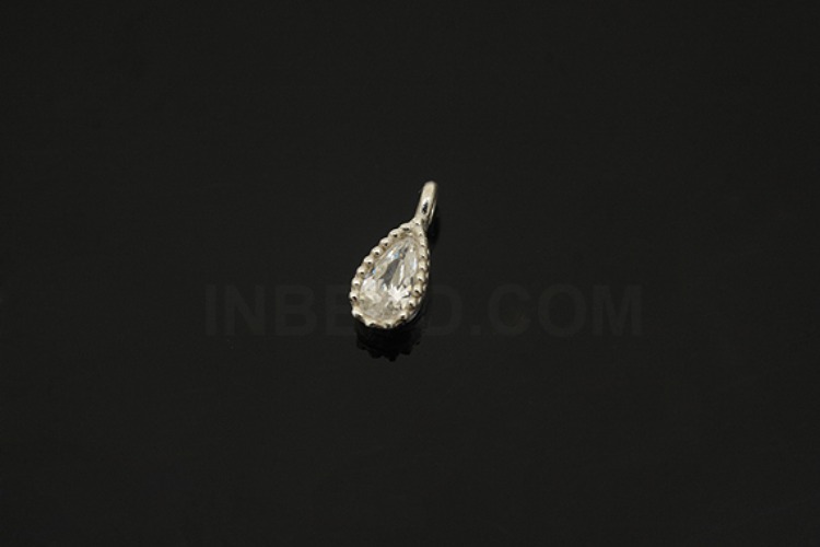 [W] V107-Non Plated-(10pcs)-CZ Crystal Drop Charms-Wholesale Silver Charms, [PRODUCT_SEARCH_KEYWORD], JEWELFINGER-INBEAD, [CURRENT_CATE_NAME]