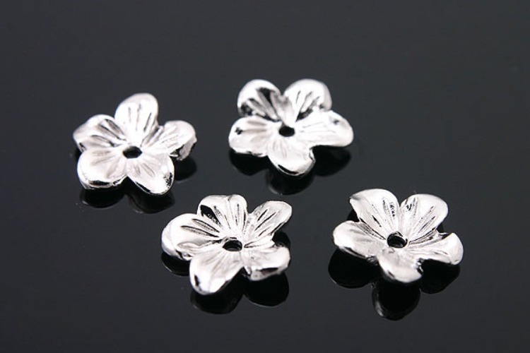 K389-Rhodium Plated-(1piece)-Flower Silver Beads Cap-Wholesale Silver Beads Caps, [PRODUCT_SEARCH_KEYWORD], JEWELFINGER-INBEAD, [CURRENT_CATE_NAME]