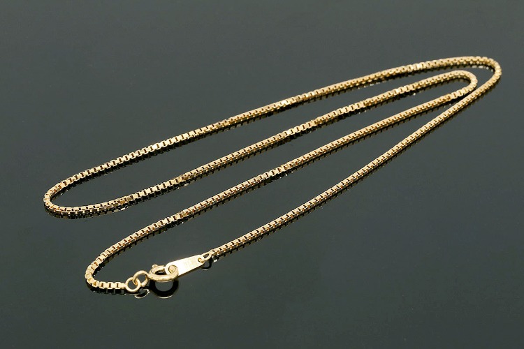 [W] K1123-Gold Plated-(10pcs)-1mm Bolx Chain 41cm Necklace-Wholesale Silver Chains, [PRODUCT_SEARCH_KEYWORD], JEWELFINGER-INBEAD, [CURRENT_CATE_NAME]
