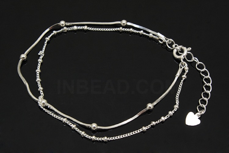 [W] A298-None Plated-(3pcs)-SN130 4DC Ball+130F 5:5 20cm Bracelet-Wholesale Silver Bracelet, [PRODUCT_SEARCH_KEYWORD], JEWELFINGER-INBEAD, [CURRENT_CATE_NAME]