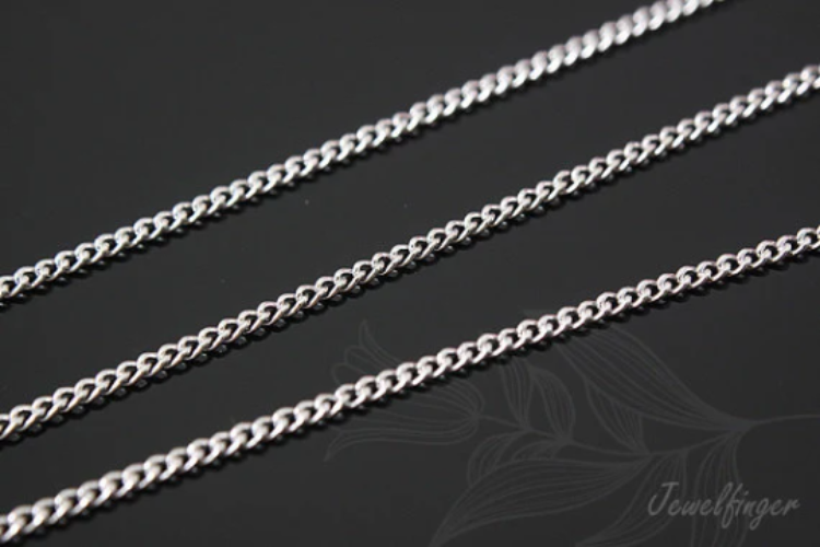 A097-Rhodium Plated-(50cm)-130S Chains-Wholesale Silver Chains, [PRODUCT_SEARCH_KEYWORD], JEWELFINGER-INBEAD, [CURRENT_CATE_NAME]