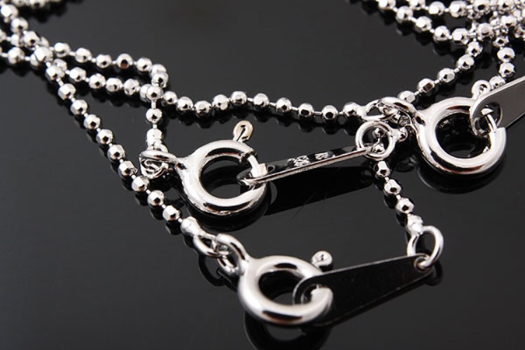 [W] K072-Rhodium Plated-(10pcs)-1.2mm Cutting Ball Chain 42cm Necklace-Wholesale Silver Chains, [PRODUCT_SEARCH_KEYWORD], JEWELFINGER-INBEAD, [CURRENT_CATE_NAME]