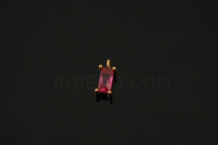[W] V124-Gold Plated-(10pcs)-CZ Ruby Charms-Wholesale Silver Charms, [PRODUCT_SEARCH_KEYWORD], JEWELFINGER-INBEAD, [CURRENT_CATE_NAME]