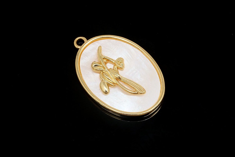 [W] CH6131-Gold Plated Birth Flower-(10pcs)-July Lotus-MOP Birth Flower Pendant-Floral Flower Tag Charm-Nickel Free-Wholesale Pendants, [PRODUCT_SEARCH_KEYWORD], JEWELFINGER-INBEAD, [CURRENT_CATE_NAME]