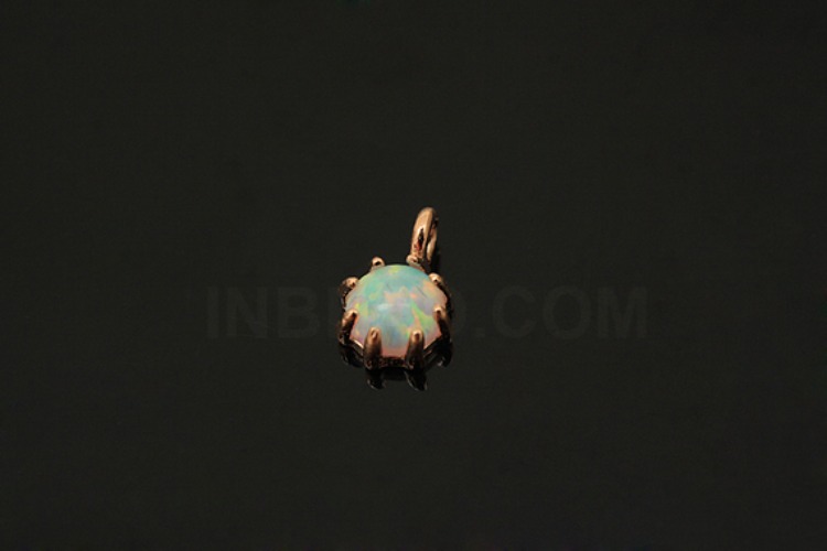 [W] V062-Pink Gold Plated-(10pcs)-White Opal Silver Pendants-Wholesale Silver Pendants, [PRODUCT_SEARCH_KEYWORD], JEWELFINGER-INBEAD, [CURRENT_CATE_NAME]