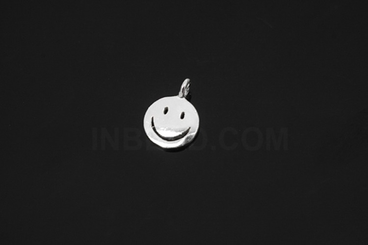 [W] V205-Rhodium Plated-(10pcs)-6mm Smile Charms-Wholesale Silver Charms, [PRODUCT_SEARCH_KEYWORD], JEWELFINGER-INBEAD, [CURRENT_CATE_NAME]