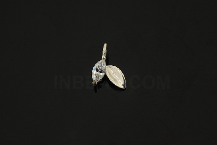 [W] V147-Non Plated-(10pcs)-CZ Leaf Charms-Wholesale Silver Charms, [PRODUCT_SEARCH_KEYWORD], JEWELFINGER-INBEAD, [CURRENT_CATE_NAME]