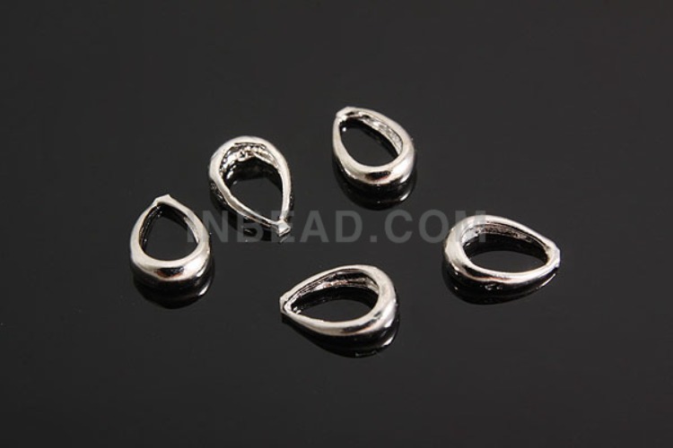 [W] K1067-Rhodium Plated-(20pcs)-6mm Drop Silver Bail-Wholesale Silver Beads Bails, [PRODUCT_SEARCH_KEYWORD], JEWELFINGER-INBEAD, [CURRENT_CATE_NAME]
