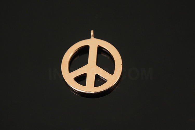 [W] V021-Pink Gold Plated-(5pcs)-11mm Peace Pendants-Wholesale Silver Pendants, [PRODUCT_SEARCH_KEYWORD], JEWELFINGER-INBEAD, [CURRENT_CATE_NAME]