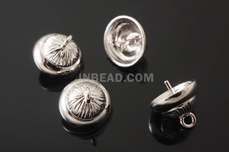 K874-Rhodium Plated-(1piece)-9mm Silver Beads Cap-Wholesale Silver Beads Caps, [PRODUCT_SEARCH_KEYWORD], JEWELFINGER-INBEAD, [CURRENT_CATE_NAME]