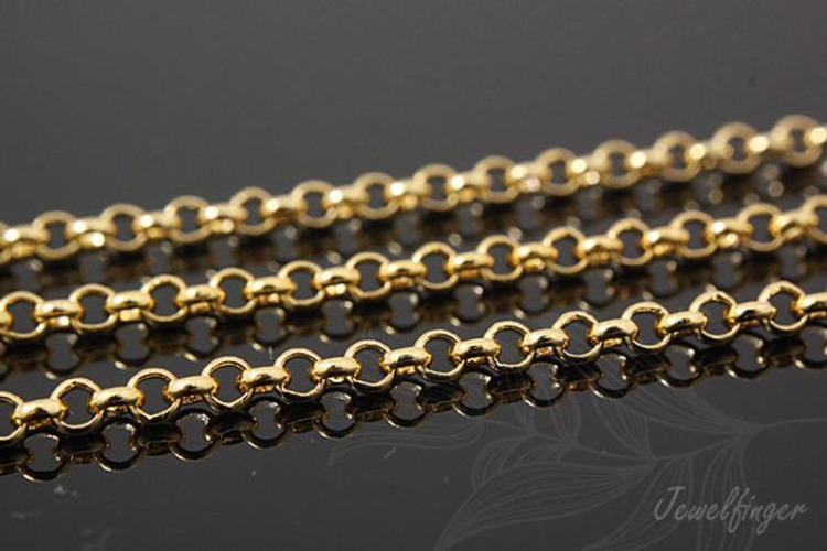 [W] K727-Gold Plated-(3M)-2.5mm BL Chain-Wholesale Silver Chains, [PRODUCT_SEARCH_KEYWORD], JEWELFINGER-INBEAD, [CURRENT_CATE_NAME]