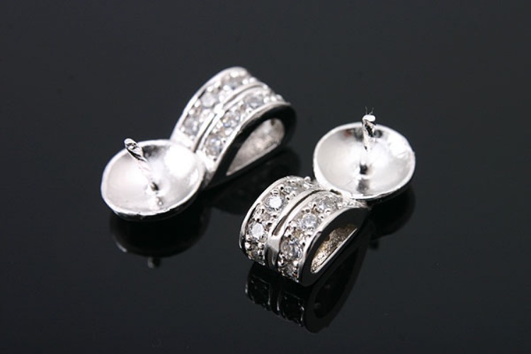 K570-Rhodium Plated-(1piece)-7*15mm CZ Pendants-Wholesale Silver Pendants, [PRODUCT_SEARCH_KEYWORD], JEWELFINGER-INBEAD, [CURRENT_CATE_NAME]