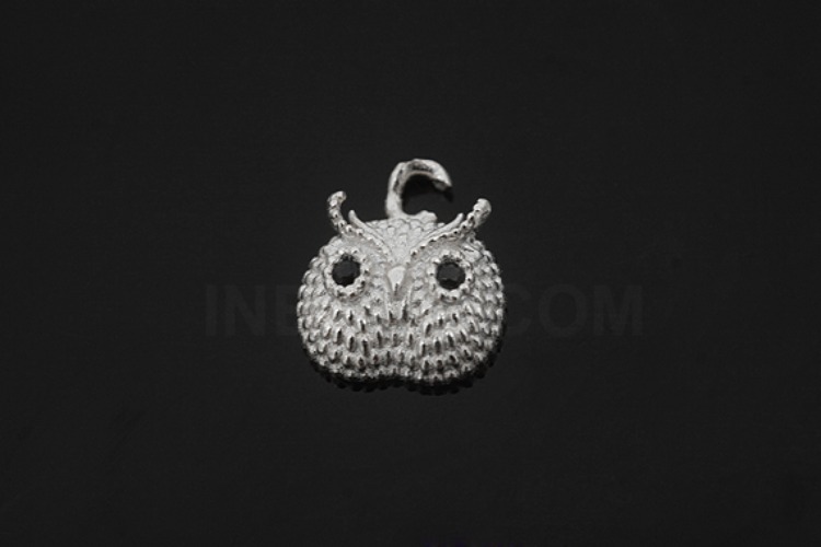 [W] V221-Rhodium Plated-(10pcs)-Owl Charms-Wholesale Silver Charms, [PRODUCT_SEARCH_KEYWORD], JEWELFINGER-INBEAD, [CURRENT_CATE_NAME]