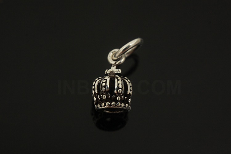 [W] K078-Silver Sulfide-(10pcs)-Crown Charms-Wholesale Silver Charms, [PRODUCT_SEARCH_KEYWORD], JEWELFINGER-INBEAD, [CURRENT_CATE_NAME]