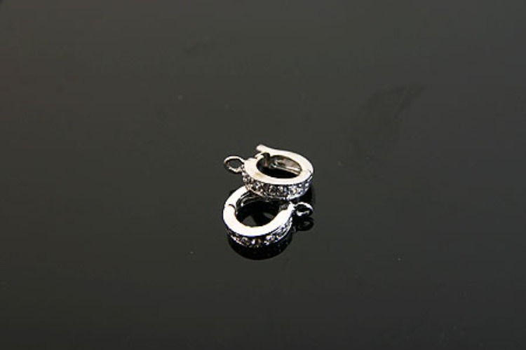 [W] K368-Rhodium Plated-(10pcs)-CZ Silver Pendant Bail-Pave Bail-Clasp Bail-Wholesale Silver Bails, [PRODUCT_SEARCH_KEYWORD], JEWELFINGER-INBEAD, [CURRENT_CATE_NAME]