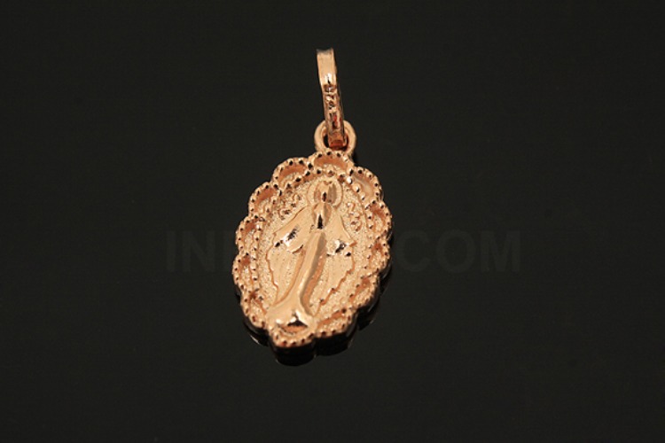 [W] V004-Pink Gold Plated-(5pcs)-8.2*13.5mm catholic Pendants-Wholesale Silver Pendants, [PRODUCT_SEARCH_KEYWORD], JEWELFINGER-INBEAD, [CURRENT_CATE_NAME]