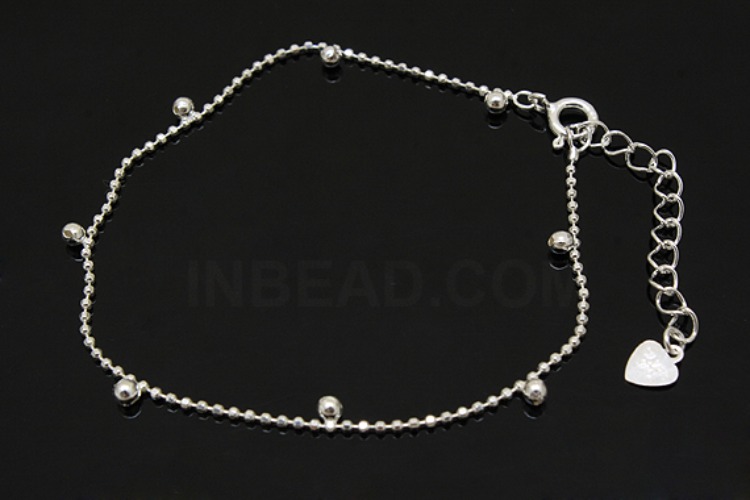 [W] A278-None Plated-(5pcs)-1.2mm Cutting Ball+Side Ball 20cm Bracelet-Wholesale Silver Bracelet, [PRODUCT_SEARCH_KEYWORD], JEWELFINGER-INBEAD, [CURRENT_CATE_NAME]