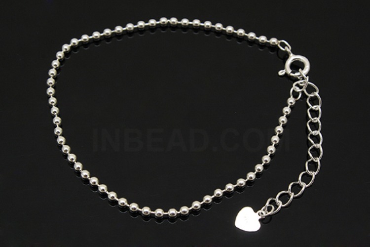 [W] A296-None Plated-(5pcs)-2mm Ball 20cm Bracelet-Wholesale Silver Bracelet, [PRODUCT_SEARCH_KEYWORD], JEWELFINGER-INBEAD, [CURRENT_CATE_NAME]