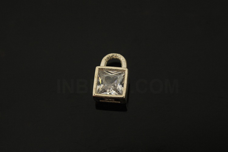 [W] V048-Non Plated-(10pcs)-CZ Lock Pendants-Wholesale Silver Pendants, [PRODUCT_SEARCH_KEYWORD], JEWELFINGER-INBEAD, [CURRENT_CATE_NAME]