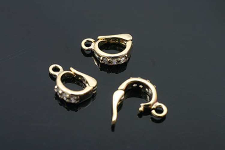 [W] K594-Gold Plated-(10pcs)-CZ Silver Pendant Bail-Pave Bail-Clasp Bail-Wholesale Silver Bails, [PRODUCT_SEARCH_KEYWORD], JEWELFINGER-INBEAD, [CURRENT_CATE_NAME]