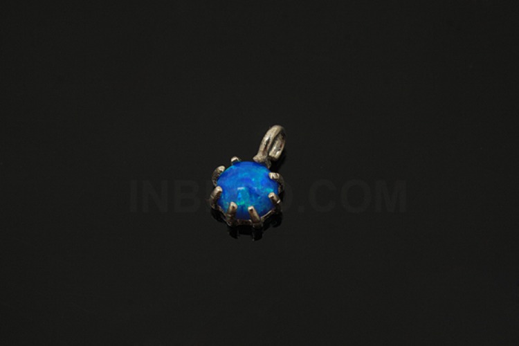 [W] V063-Non Plated-(10pcs)-Blue Opal Silver Pendants-Wholesale Silver Pendants, [PRODUCT_SEARCH_KEYWORD], JEWELFINGER-INBEAD, [CURRENT_CATE_NAME]