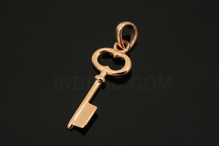 [W] V082-Pink Gold Plated-(5pcs)-Silver Key Pendants-Wholesale  Pendants, [PRODUCT_SEARCH_KEYWORD], JEWELFINGER-INBEAD, [CURRENT_CATE_NAME]