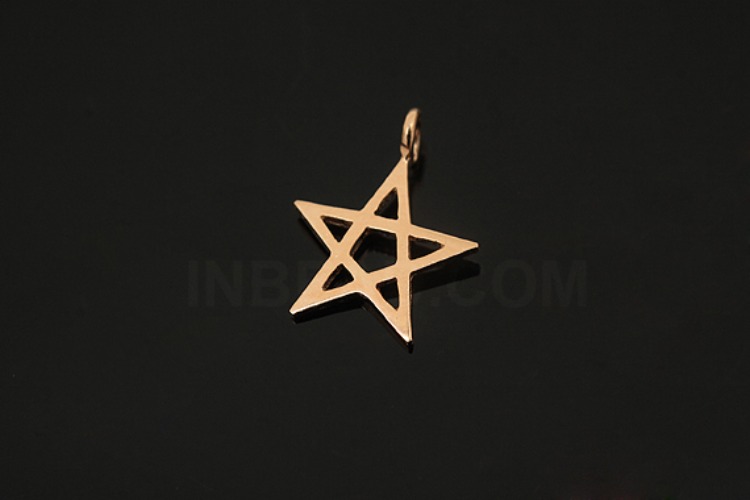 [W] V186-Pink Gold Plated-(10pcs)-Star Charms-Wholesale Silver Charms, [PRODUCT_SEARCH_KEYWORD], JEWELFINGER-INBEAD, [CURRENT_CATE_NAME]