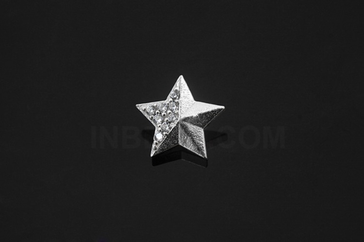 [W] V177-Rhodium Plated-(10pcs)-CZ Star Charms-Wholesale Silver Charms, [PRODUCT_SEARCH_KEYWORD], JEWELFINGER-INBEAD, [CURRENT_CATE_NAME]