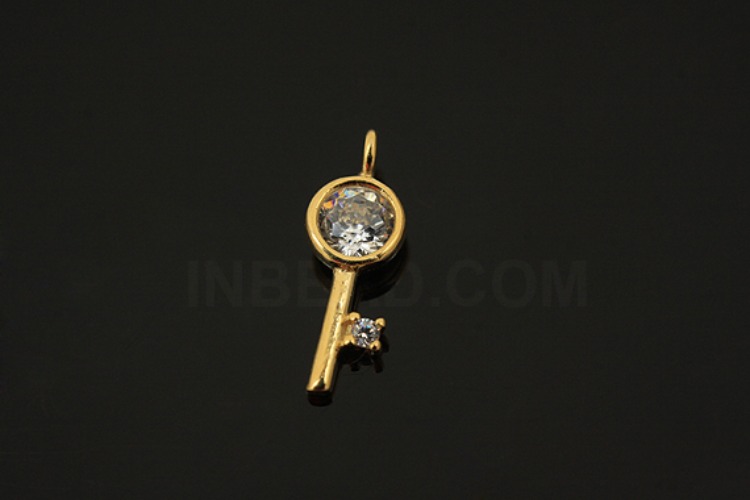 [W] V068-Gold Plated-(10pcs)-CZ Key Pendants-Wholesale Silver Pendants, [PRODUCT_SEARCH_KEYWORD], JEWELFINGER-INBEAD, [CURRENT_CATE_NAME]