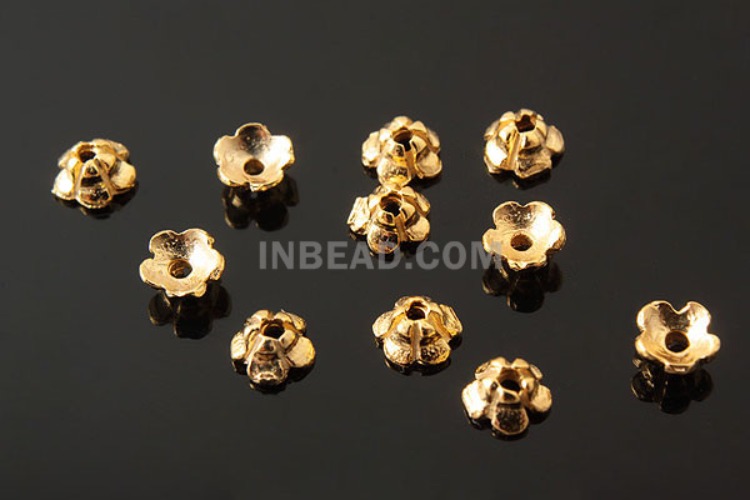 K205-Gold Plated-(4pcs)-3.5mm Flower Silver Beads Cap-Wholesale Silver Beads Caps, [PRODUCT_SEARCH_KEYWORD], JEWELFINGER-INBEAD, [CURRENT_CATE_NAME]